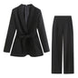 Women's Matching Belt Dress Small Suit Coat Casual Pants Set