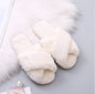 Winter Women Home Slippers With Faux Fur Fashion Warm Shoes Woman Slip On Flats Female Slides Black Plus Size