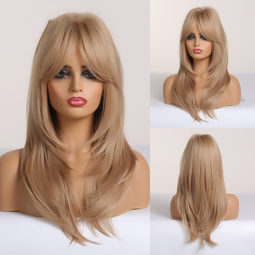 Long Smooth Synthetic Wig With Bangs For Women