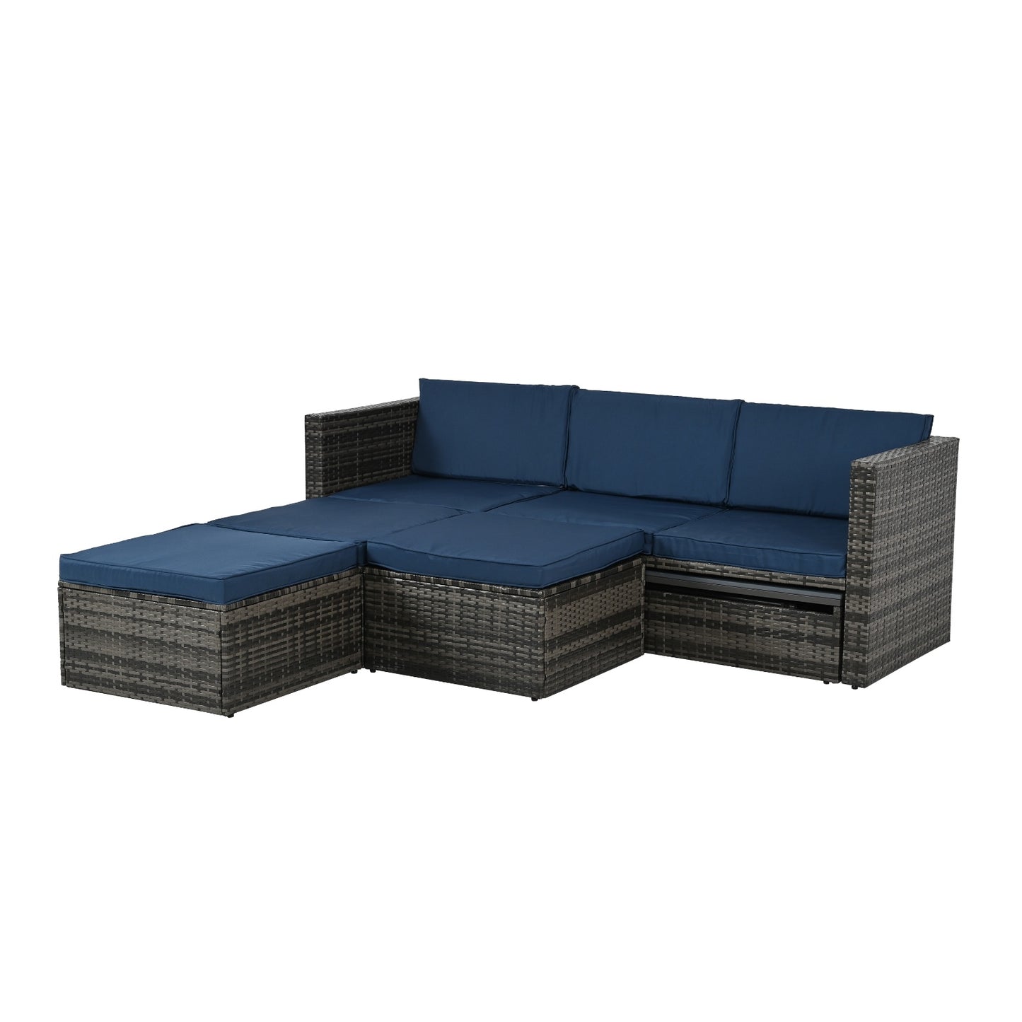 Patio Furniture, Outdoor Furniture, Seasonal PE Wicker Furniture,5 Set Wicker Furniture With Plywood