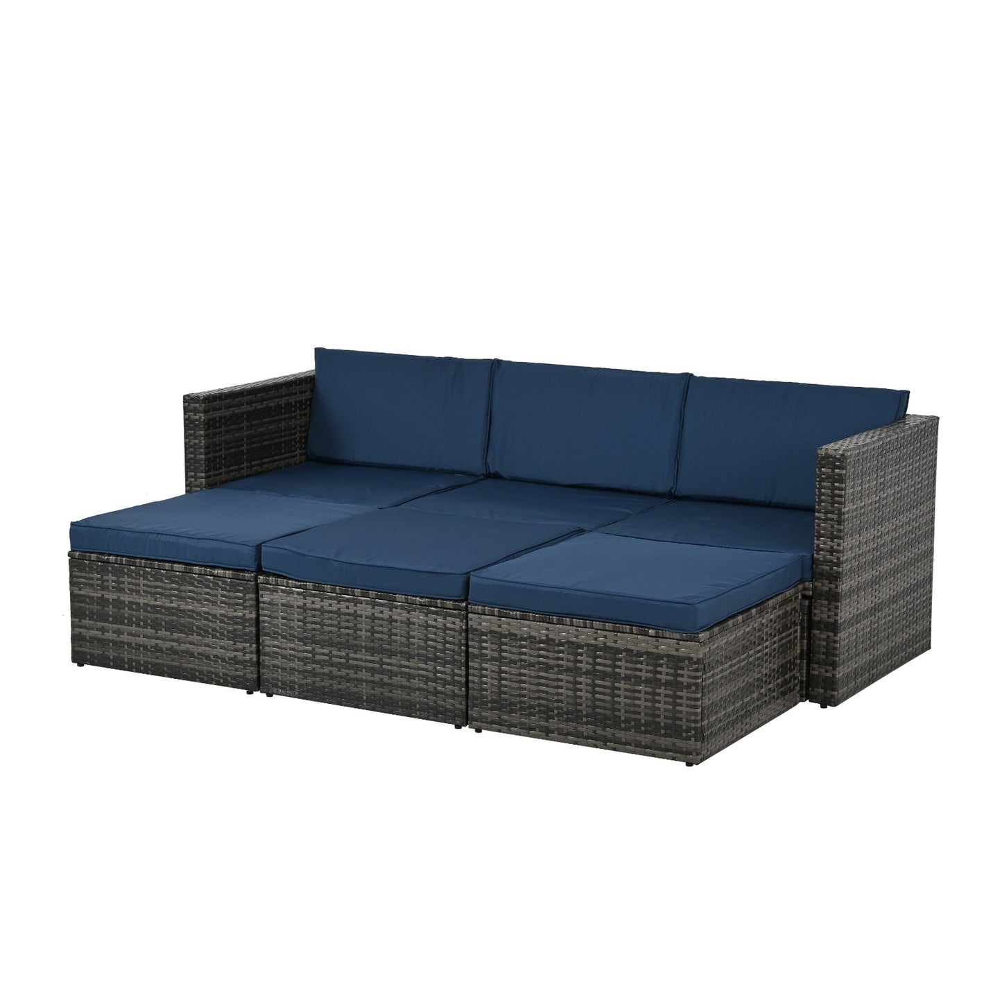 Patio Furniture, Outdoor Furniture, Seasonal PE Wicker Furniture,5 Set Wicker Furniture With Plywood