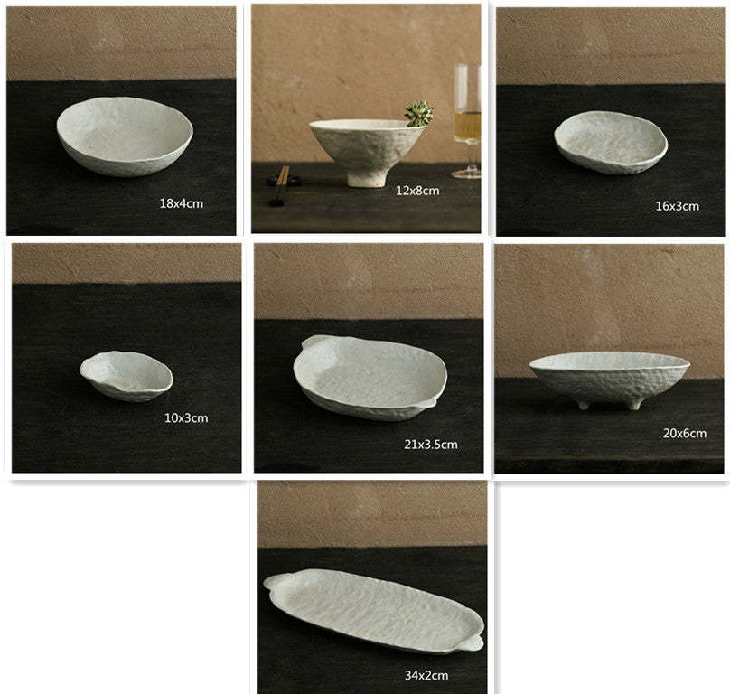 Hand Kneading Stoneware Tableware Irregular Personalized Plates