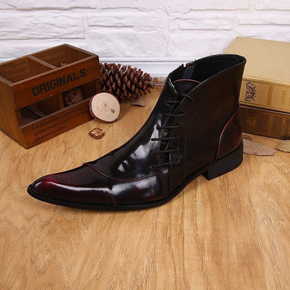 New Collection Light Luxury New Korean Style Men's Pointed Leather Boots