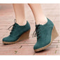 Ankle Boots Flat Casual Women's Shoes Lace-up Wedge