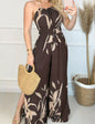 New Arrival Halter Positioning Printing Jumpsuit