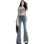 Elastic Bootcut Trousers Women's High Waist Slimming