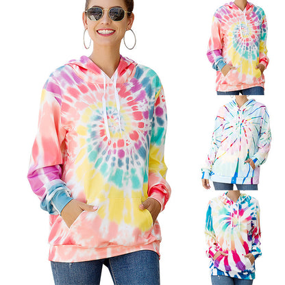 Loose Long-Sleeved Printed Hooded Sweatshirt