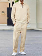 Lapel Long-sleeve Zipper Trousers Casual Suit