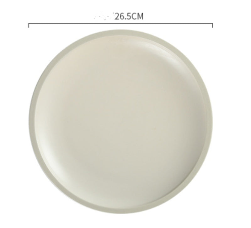 Morandi Ceramic Matte Western Dinner Plate Household Round Tableware Set Western Plate Pasta Flat Cake