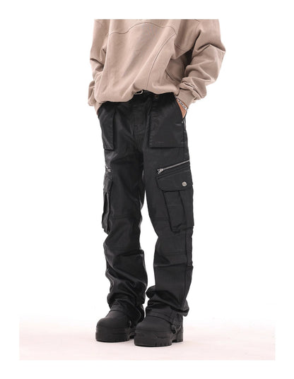 Zipper Multi-pocket Functional Overalls Stacked Casual Pants