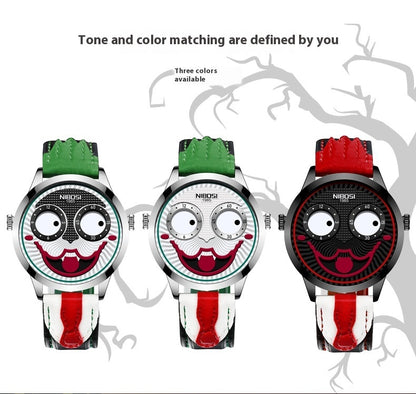 Russian Clown Men's Watch Leather Waterproof