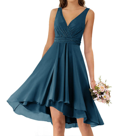 V-neck Sleeveless Chiffon Patchwork Dress