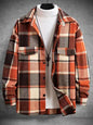 FallWinter Slim Brushed Plaid Long Sleeve Flannel Shirt Men