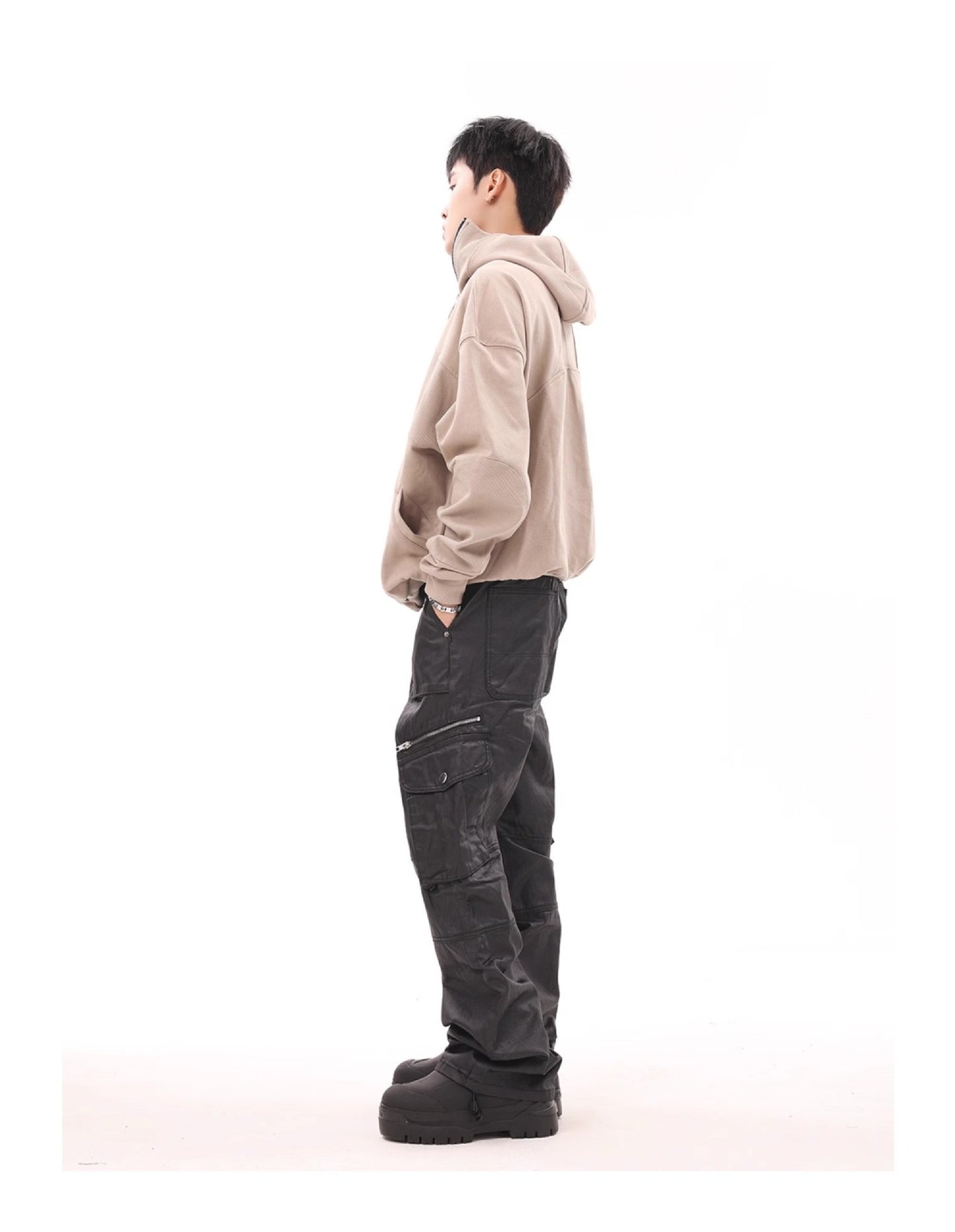 Zipper Multi-pocket Functional Overalls Stacked Casual Pants