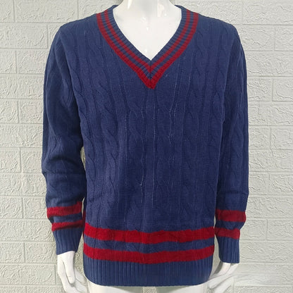 Men's Striped Color Matching Knitted Fashion Tops