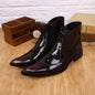 New Collection Light Luxury New Korean Style Men's Pointed Leather Boots