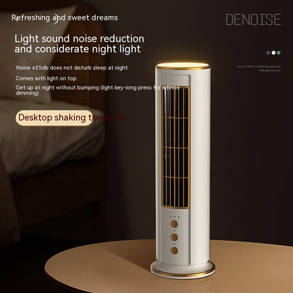 Multifunctional Night Light Tower Fan Usb Portable Rechargeable Small Fan