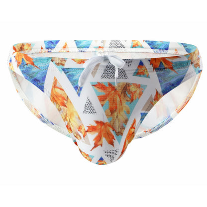 Sexy Print Swimming Trunks Plant Coconut Maple Leaf Trendy Beach Hot Spring Pants Multi-color