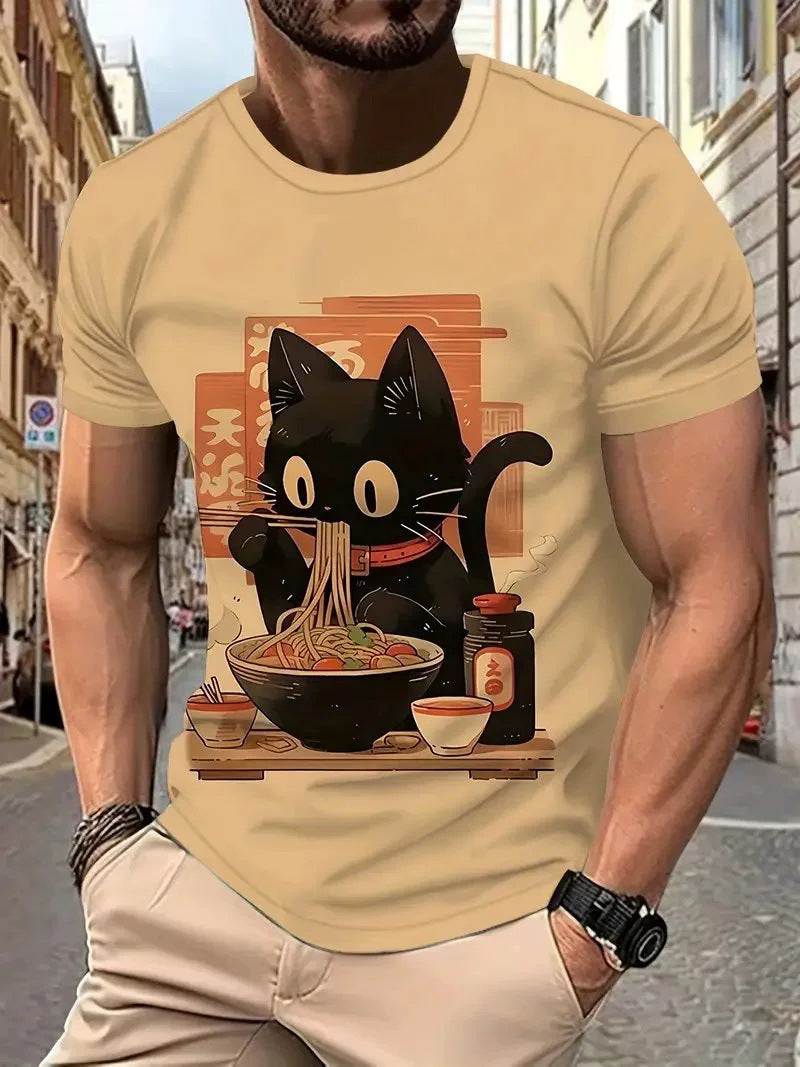 3D Digital Print Cartoon Animal Print T-shirt