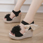 Plus Size Sandals Women's Platform Wedge Peep Toe Korean Style Platform