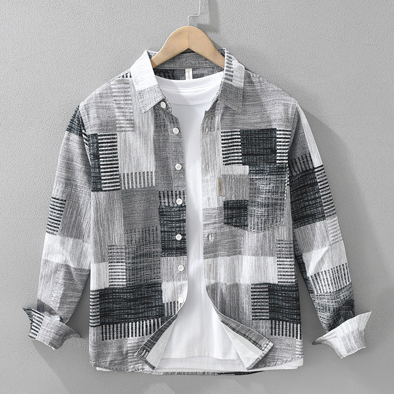 7592 Japanese Fashion Printed Long Sleeve Shirt