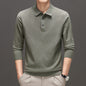 Knitwear Polo Collar Solid Color Long Sleeve Men's Sweater