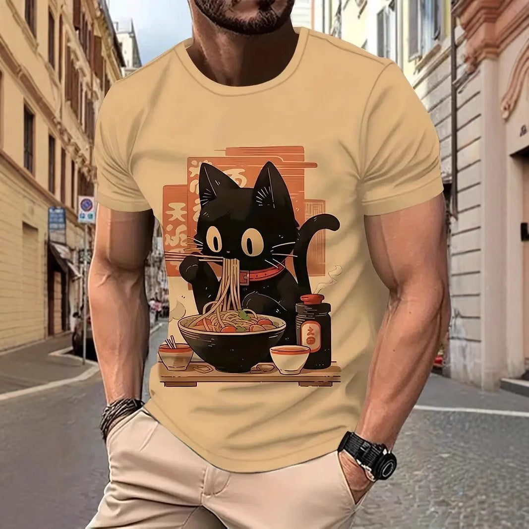 3D Digital Print Cartoon Animal Print T-shirt