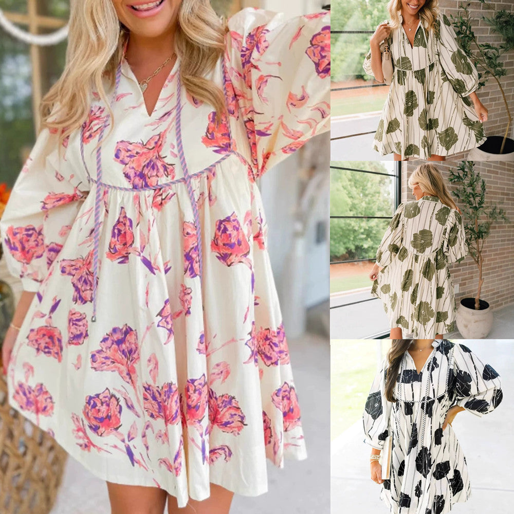 New Spring Summer Women's Wear Fashion Printing Dress