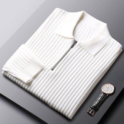 Autumn And Winter Leisure Slim-fit Handsome Sweater Half Zipper Top