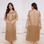 Ice Silk Short Sleeve Nightdress Loose Casual Homewear SQ22094