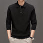 Knitwear Polo Collar Solid Color Long Sleeve Men's Sweater