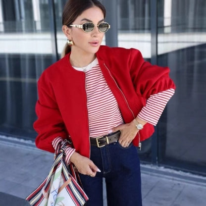 European And American Fashion Soft Bomber Jacket Coat