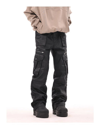 Zipper Multi-pocket Functional Overalls Stacked Casual Pants