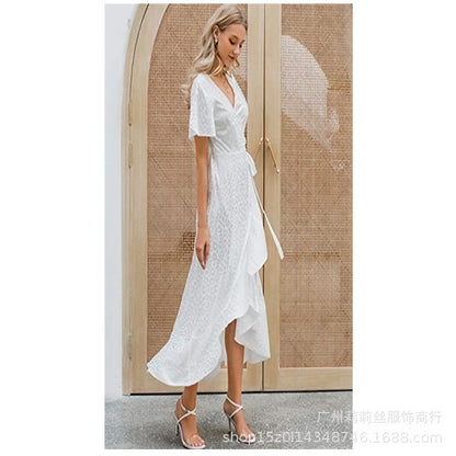 Women's Summer V-neck Ruffled Dress