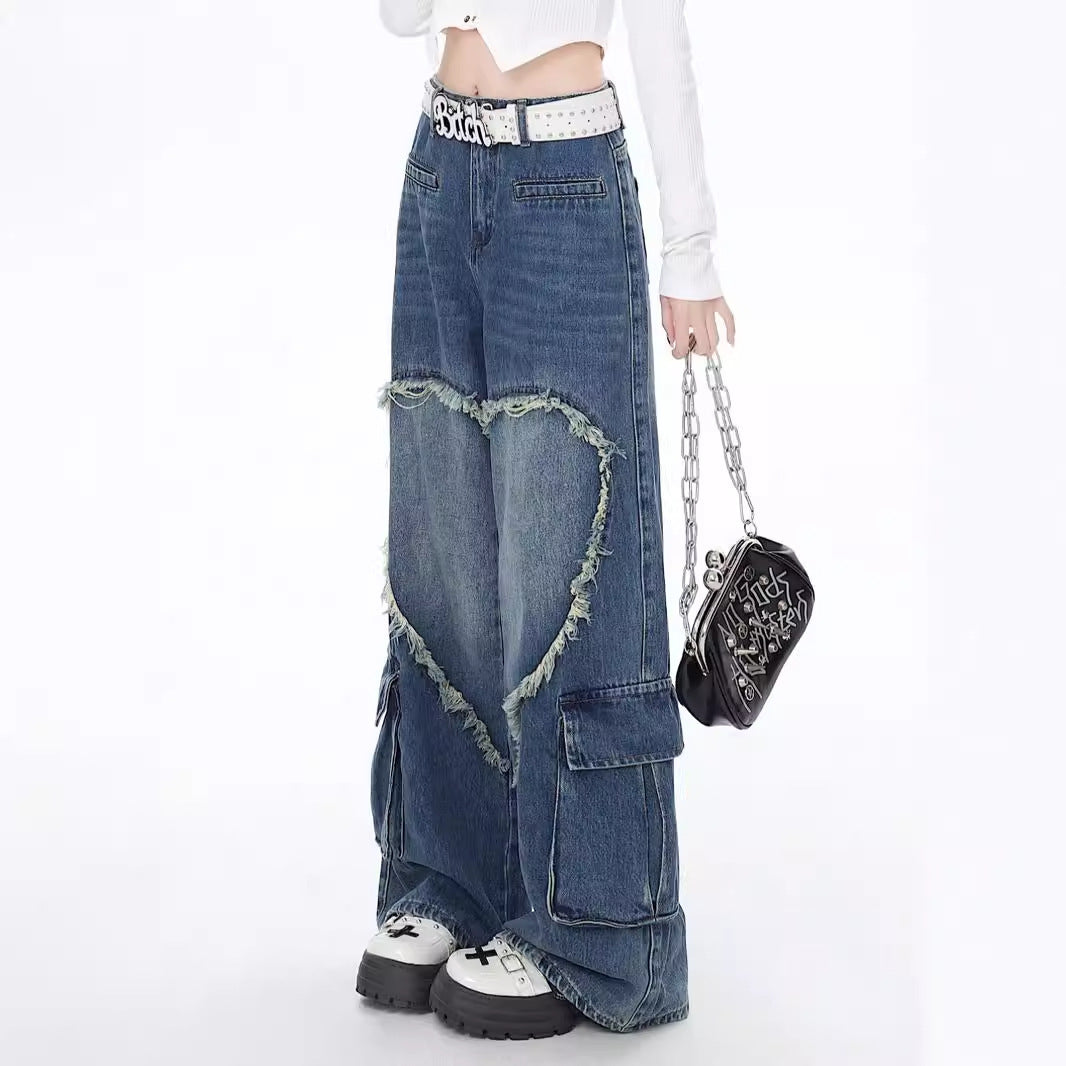 American Street Washed Tie-dyed Jeans Women