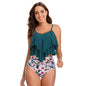 High Waist Two-piece Suit Swimsuit Women's Ruffled Conservative