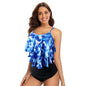 High Waist Two-piece Suit Swimsuit Women's Ruffled Conservative