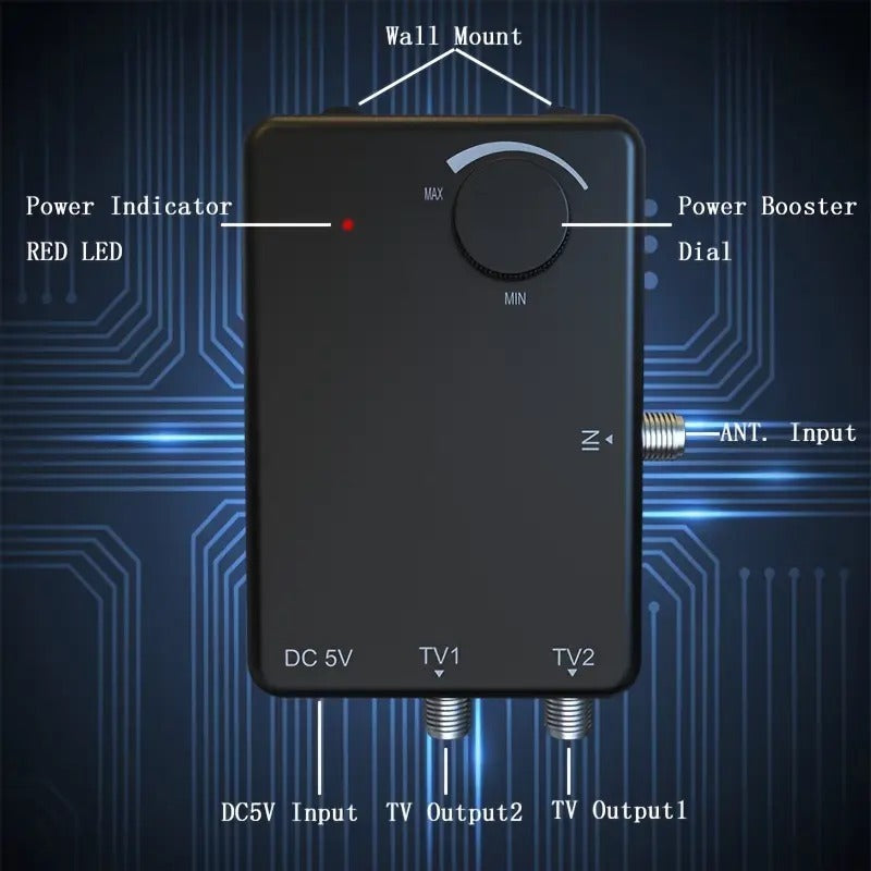 Adjustable TV Antenna Amplifier - Precise Adjustment, Fast Signal Enhancement, Adaptation To A Variety Of TVs, Simple Operation