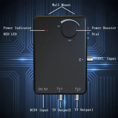 Adjustable TV Antenna Amplifier - Precise Adjustment, Fast Signal Enhancement, Adaptation To A Variety Of TVs, Simple Operation