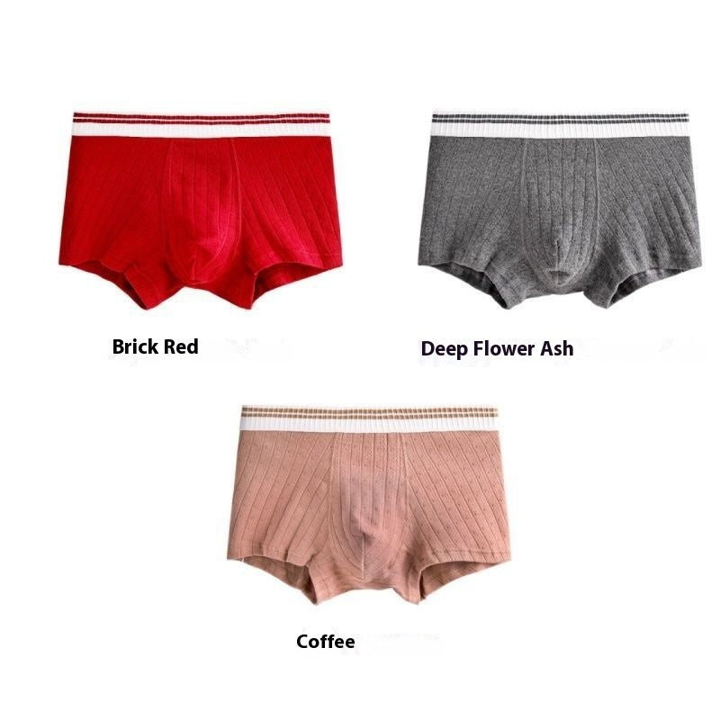 Men's Cotton Mid-waist Youth Comfortable Breathable Boxers