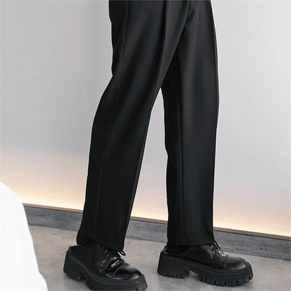 Men's Draping Effect Straight Casual Suit Pants