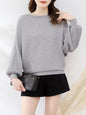 Lantern Sleeve Sweater Underwear Off-shoulder Collar