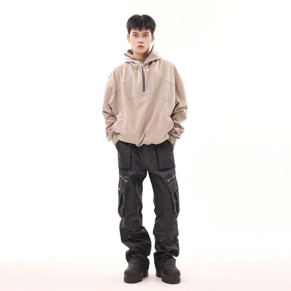 Zipper Multi-pocket Functional Overalls Stacked Casual Pants