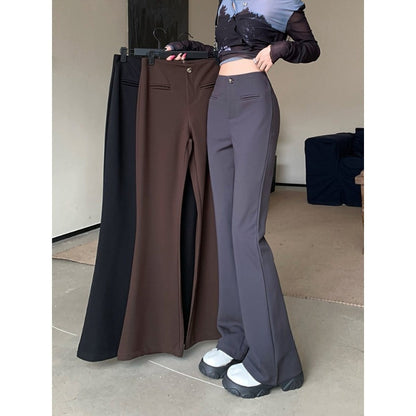 High Waist Slim Fit Women's Spring Versatile Slimming And Straight Casual Pants